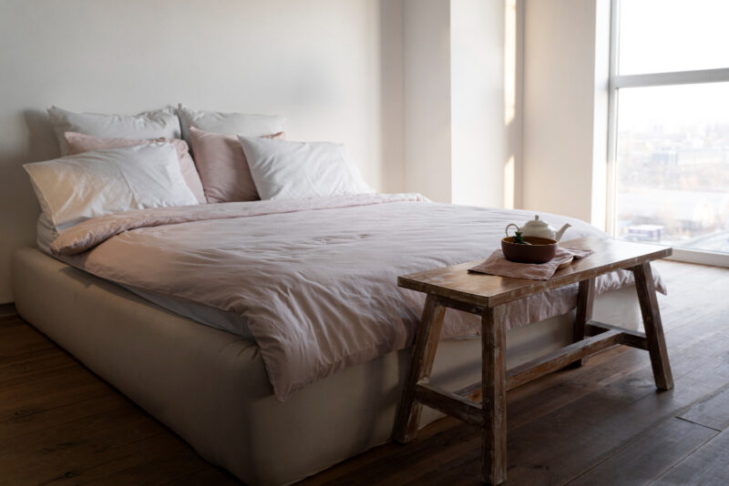 minimalistyczny wystroj sypialni