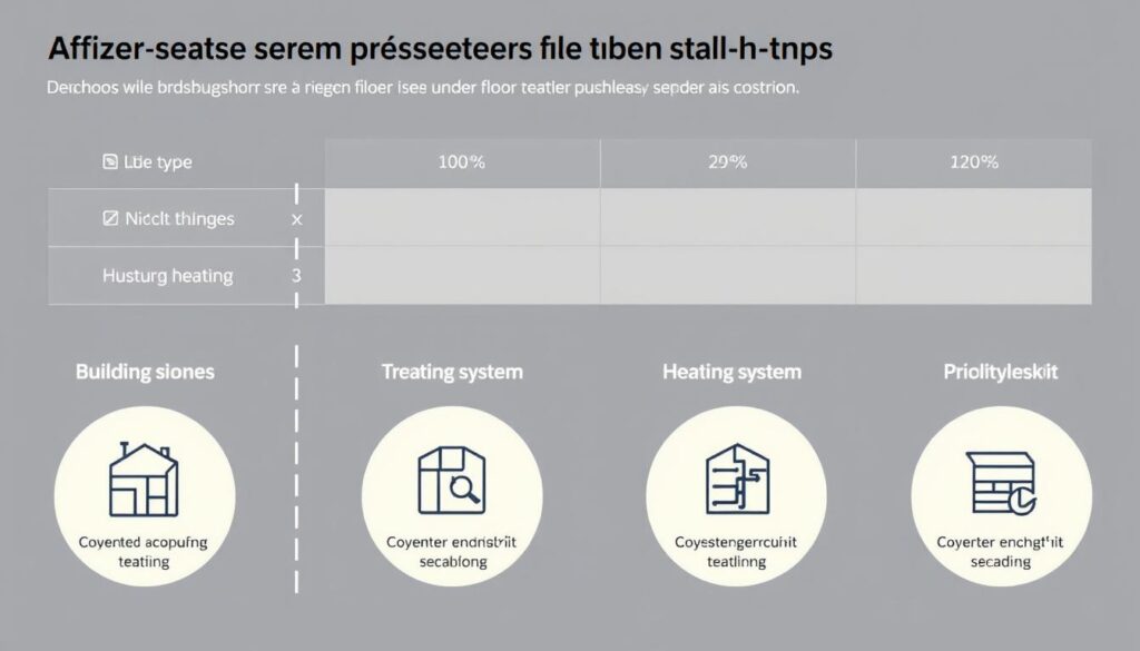 Infografika przedstawiająca checklistę wyboru grubości wylewki na ogrzewanie podłogowe