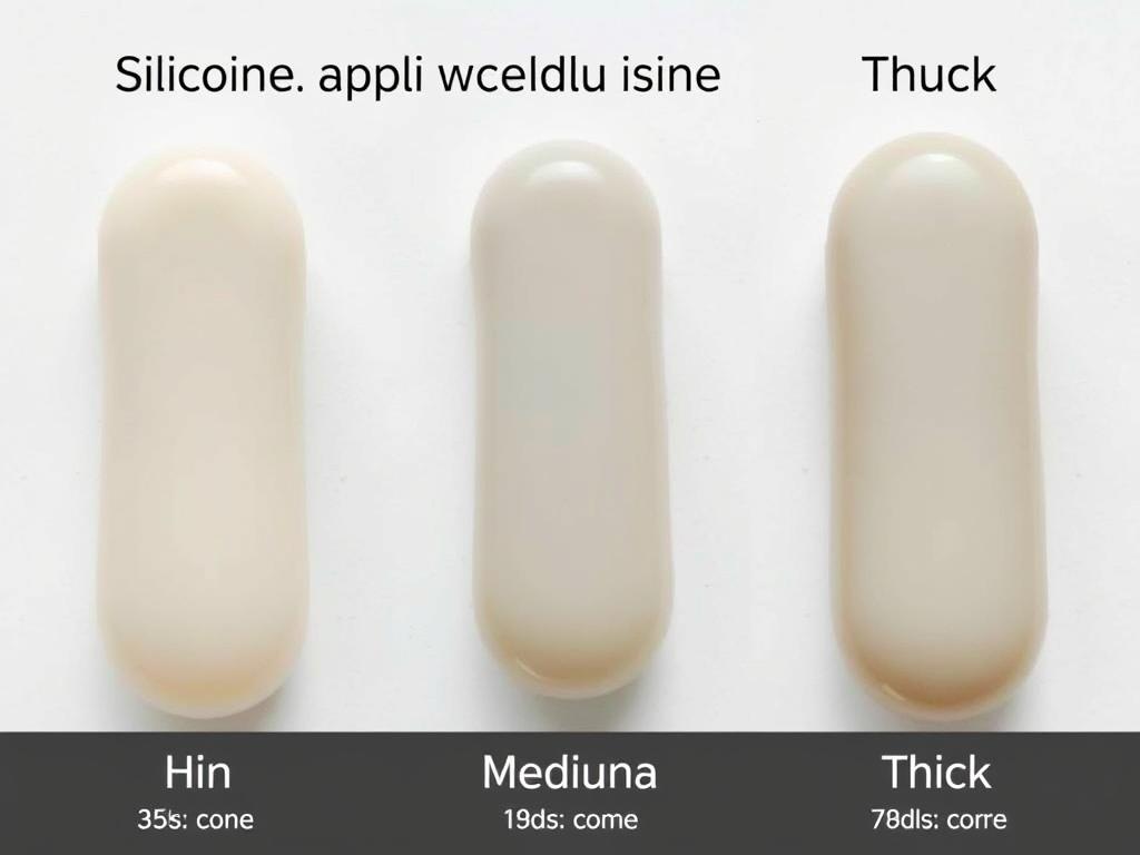 Porównanie różnych grubości warstw silikonu i ich czasu schnięcia
