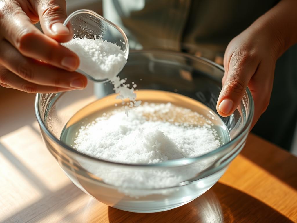 Przygotowanie roztworu soli do czyszczenia zacieków na suficie