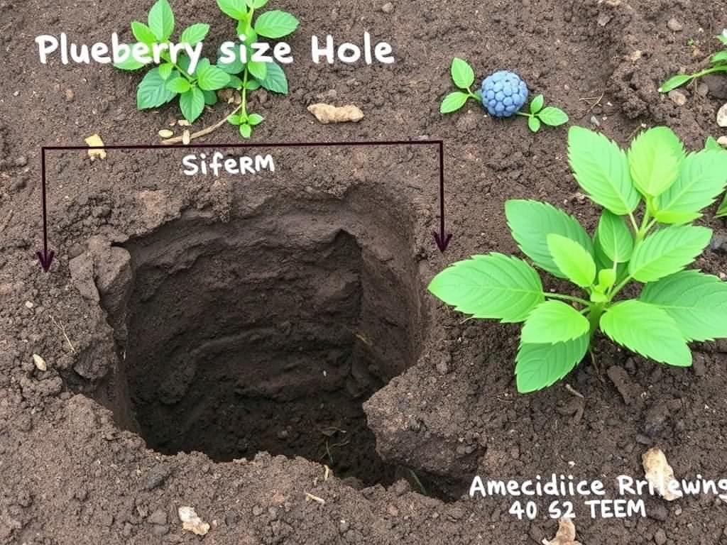Wykopany dołek pod sadzonkę borówki amerykańskiej z widoczną bryłą korzeniową