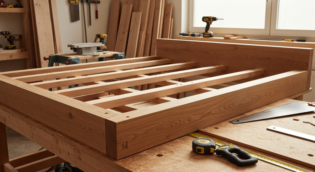 Jak samodzielnie zbudować łóżko z belek i desek? Praktyczny poradnik