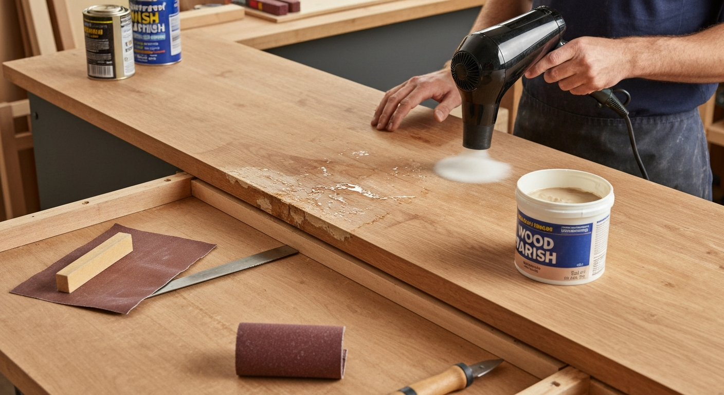 Spuchnięty blat od wody - jak go naprawić? Krok po kroku 2