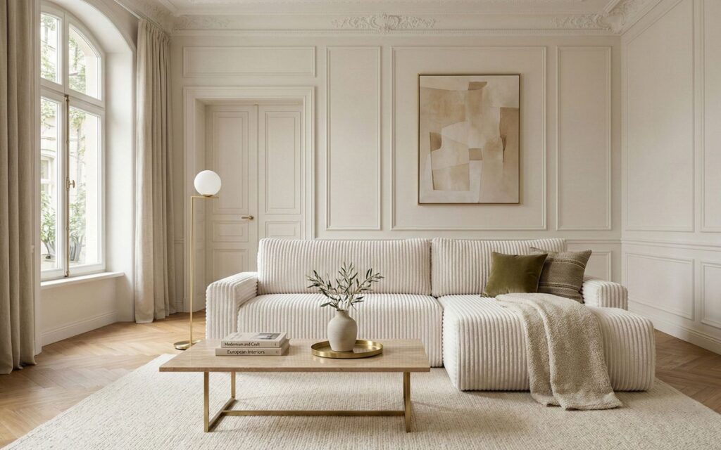 Narożnik beżowy – ponadczasowy wybór do każdego salonu